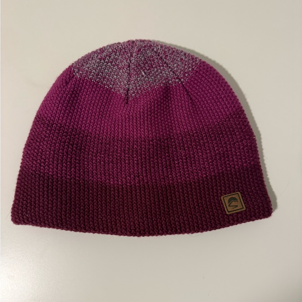 Stylish Pink and Gray Knit Beanie